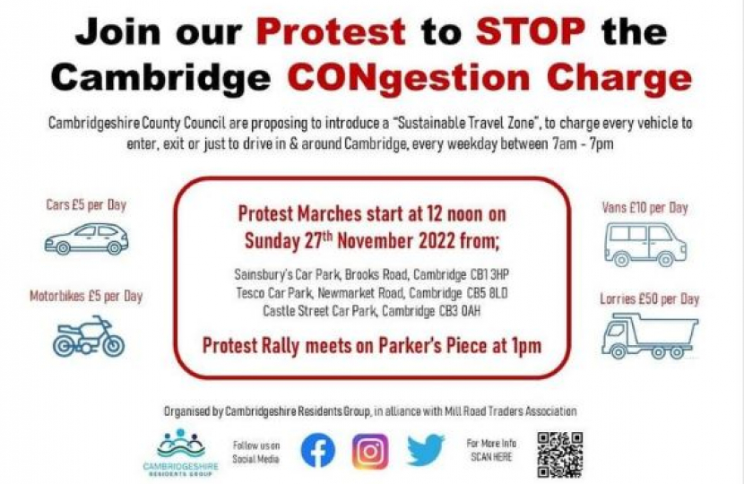 Join our Protest to stop the Cambridge Congestion Charge