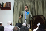 John Hayward addressing Abu Bakr Masjid in Cambridge