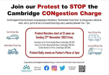 Join our Protest to stop the Cambridge Congestion Charge